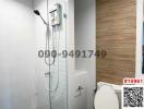 Modern bathroom interior with shower and toilet facilities