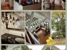 Collage of various rooms and outdoor spaces in a residential property