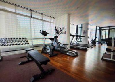 Home gym with exercise equipment