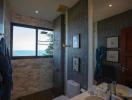 Modern bathroom with ocean view