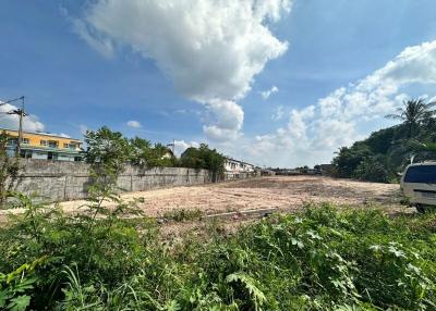 Empty residential building land with clear skies