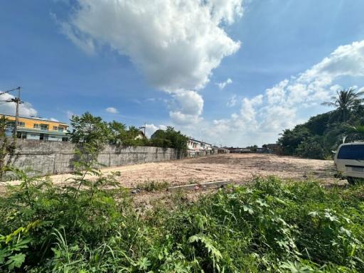 Empty residential building land with clear skies