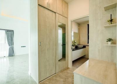 Modern interior design of a spacious building with abundant natural light