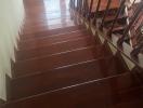 Glossy wooden staircase inside a residence