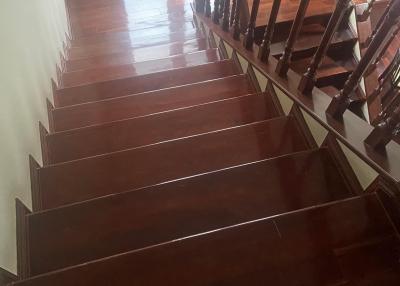Glossy wooden staircase inside a residence