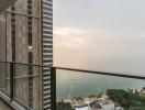 High-rise apartment balcony overlooking the beach