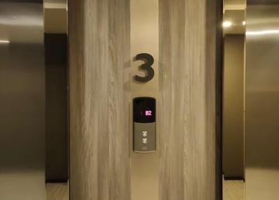 Modern elevator lobby with digital floor indicator