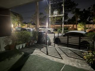 Night view of a residential outdoor parking space