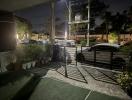 Night view of a residential outdoor parking space