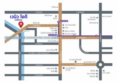 Illustrative map showing the street layout and important locations in the area