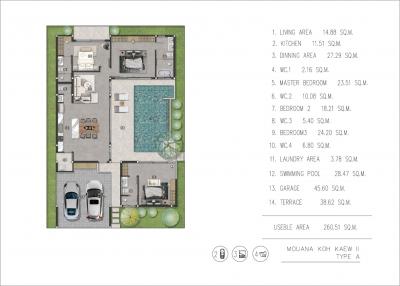 Architectural floor plan of a residential building with labelled rooms and measurements