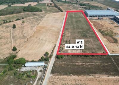 Aerial view of a plot of land for sale