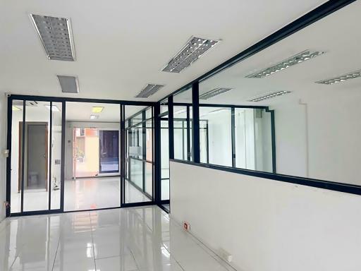 Spacious and bright office interior with glass partitions