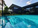 Luxury house with large swimming pool and garden