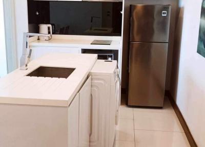 Modern kitchen interior with stainless steel appliances