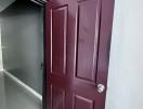 Elegant burgundy door at the home entryway