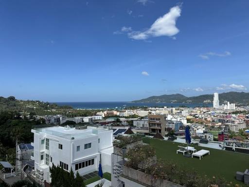Panoramic city and ocean view from property