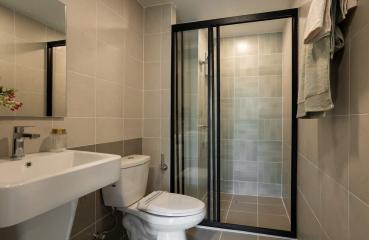 Modern bathroom with shower cabin