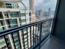 Spacious balcony with city view
