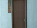 Apartment entrance door with number plate