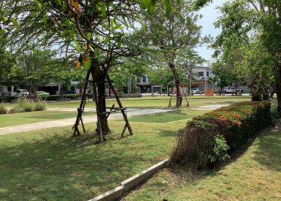 Lush green outdoor park within a residential area