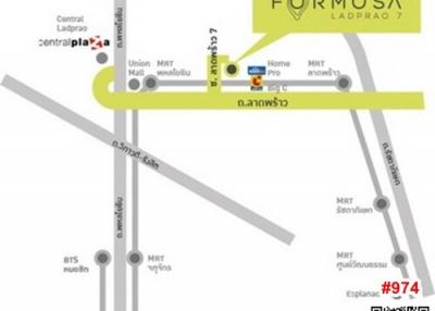 Graphic map illustration showing directions to Formosa Ladprao 7