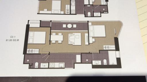 Architectural blueprint of apartment layout