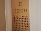 Apartment number plaque on the door