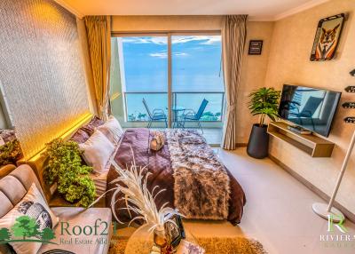 Stunning Sea View Large Studio for Rent The Riviera Jomtien R-0265Y