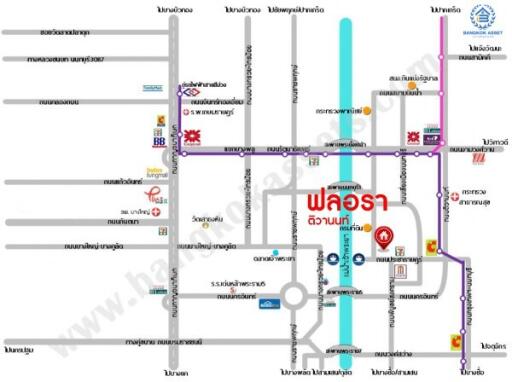 Illustrated real estate location map with transport connections