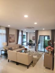 Elegant living room with modern furnishings and tasteful decor