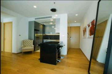 Modern kitchen with wooden floors and an open layout