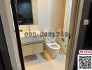 Compact modern bathroom with clean facilities