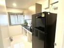 Modern kitchen with high-end appliances and ample cabinet space