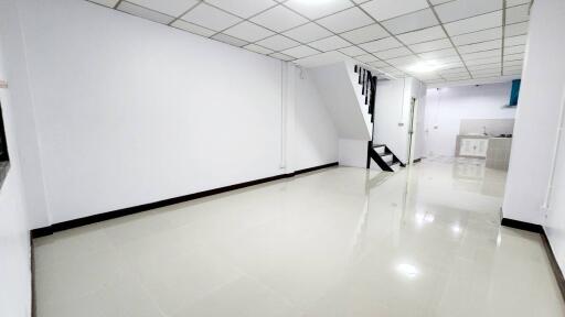 Spacious and bright interior hallway in a modern building