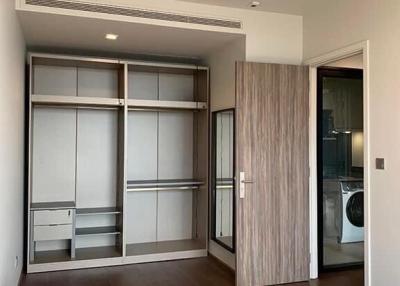 Modern bedroom with built-in wardrobe