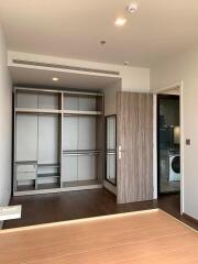 Modern bedroom with built-in wardrobe