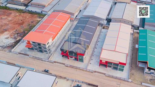 Aerial view of commercial property with multiple buildings