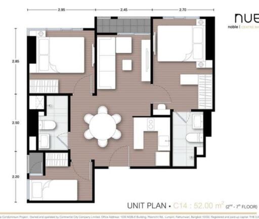 2 Bedroom Condo for Rent at Nue Noble Centre Bang Na