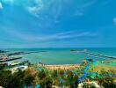 Stunning ocean view from a high-rise with clear skies