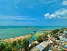 Panoramic sea view from high-rise balcony