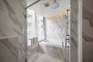 Modern bathroom with marble finish and premium fixtures