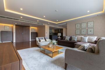 Spacious and modern living room with comfortable seating and tasteful decor