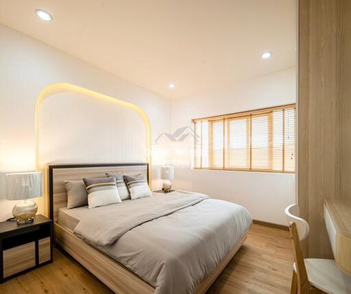 Contemporary, 4 bedroom, 5 bathroom, private pool villa for sale next to Baan Amphur beach.