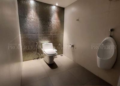 Modern bathroom with toilet and urinal