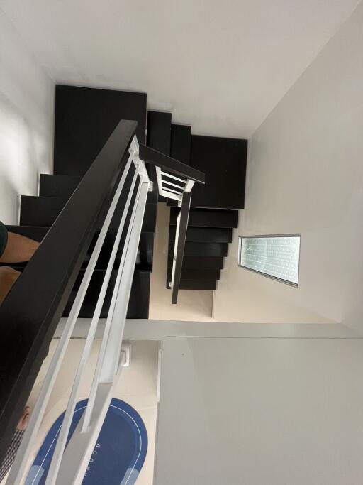 modern staircase in a contemporary home