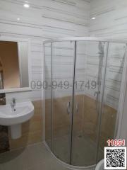 Modern bathroom with shower cubicle