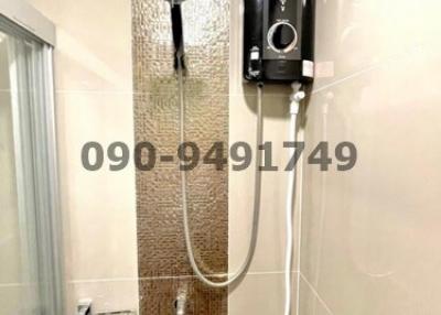 Modern bathroom shower system with wall-mounted water heater
