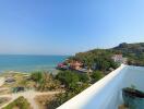 Panoramic sea view from the balcony of a coastal property