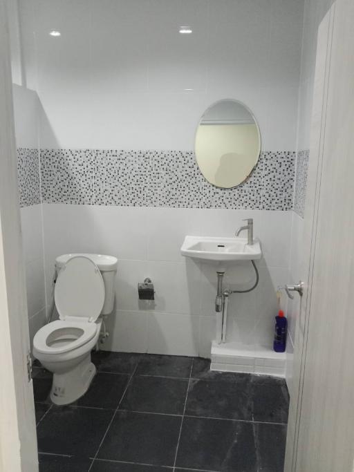 Modern bathroom with a toilet and sink